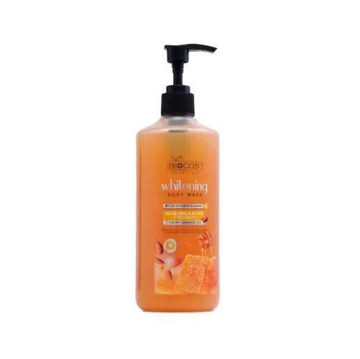 Biocos Whitening Body Wash – Softens & Nourishes Skin With Honey Almond Extracts & Hyaluronic Acid – Gentle Cleansing For Dry & Damaged Skin (500ml)