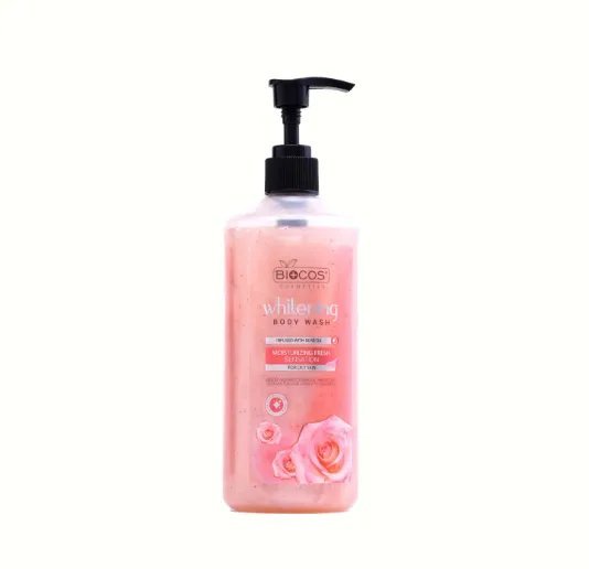 Biocos Whitening Body Wash – Nourishes & Refreshes Skin With Rose Extract Glycerin & Long Lasting Fragrance – For Glowing Skin & Oily Skin (500ml)