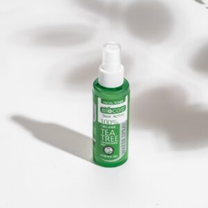 Biocos Tea Tree Water Facial Mist | Hydrating & Anti Inflammatory Spray For Acne & Redness Relief Blemish Treatment With Grapefruit & Juniperberry (120ml)