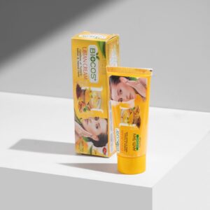 Biocos Ubtan Cream For Face & Body | Natural Skin Brightening Tan Removal & Exfoliating Mask | Neem Turmeric Saffron Olive Oil Honey And Rose Water | Clear Glowing Skin (50gm)