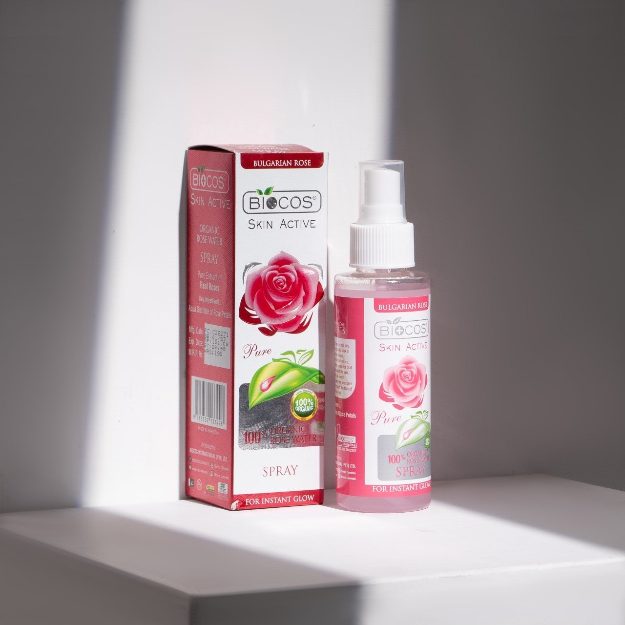 Biocos Rose Water Spray For Face 100% Natural Aloe Vera Soothing Hydrating Gentle Makeup Remover For All Skin Types