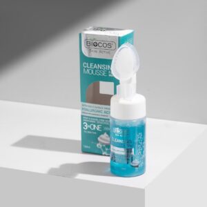 Biocos Hyaluronic Acid Face Wash Mousse | Hydrating Cleanser With Aloe Vera Vitamin E & Pro Vitamin B5 Deep Pore Cleansing Anti Breakout Non Drying (120ml)