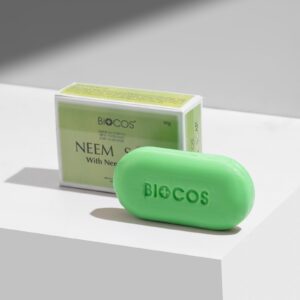 Biocos Pure Neem Soap | Fight Acne & Excess Oil With Natures Best Deeply Purifying & Hydrating Neem Eco Friendly (90gm)