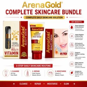 Arena Gold Beauty Cream Serum (5ml) And Acne Facewash (100gm)