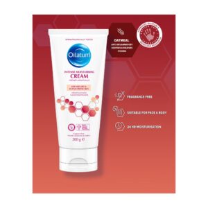 Oilatum Intense Moisturising Cream 200g – Fragrance-Free Intensive Moisturizer for Very Dry & Eczema-Prone Skin