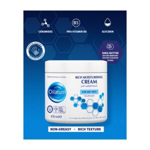 Oilatum Rich Moisturising Cream 450ml with Shea Butter & Glycerin – Deep Hydration for Dry & Sensitive Skin